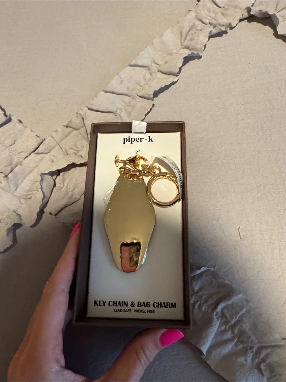 NWT Piper K Pink Espresso Martini Key Chain & Bag Charm